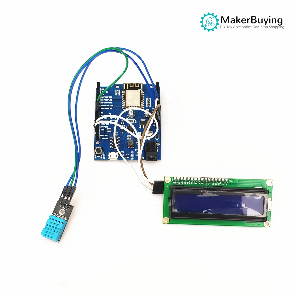 Электронный измеритель температуры и влажности Mi Siqi mi xly, графическая программа mi ng ESP8266 + LCD1602 + DHT11, Обучающие строчки