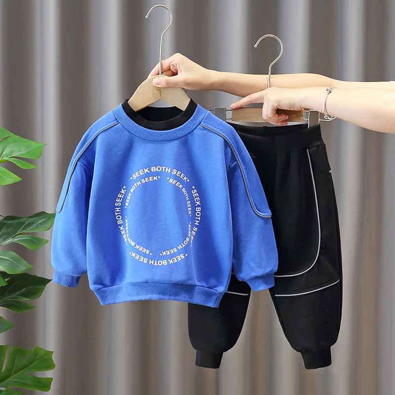 

Спортивный костюм для мальчиков 1-8 лет, Свитшот и штаны, одежда для детей из 2 предметов, весна-осень