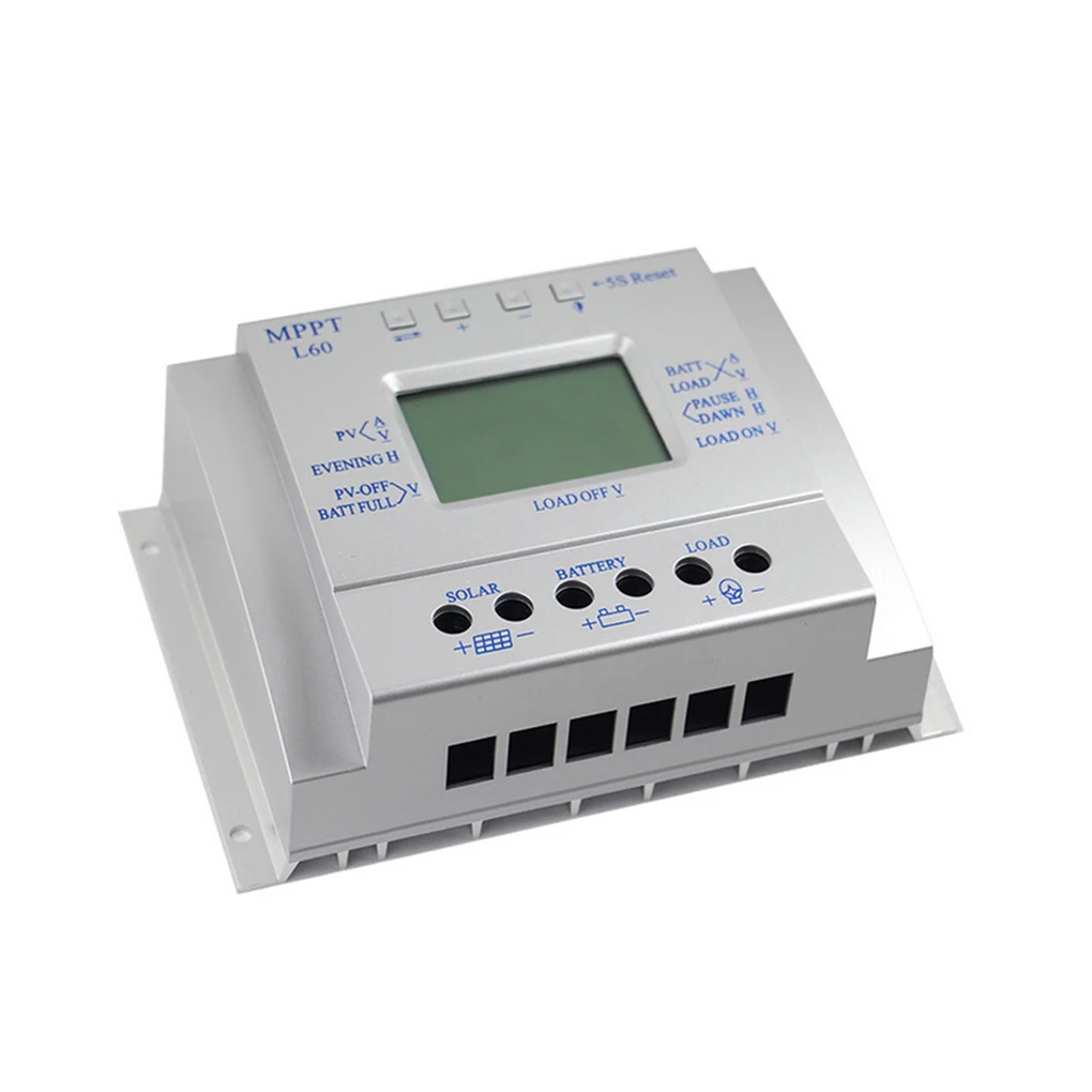 

MPPT Panel Controller L60 LCD PWM Display 12V Charge Regulator Light Timer Control Settable Electrical Supplies