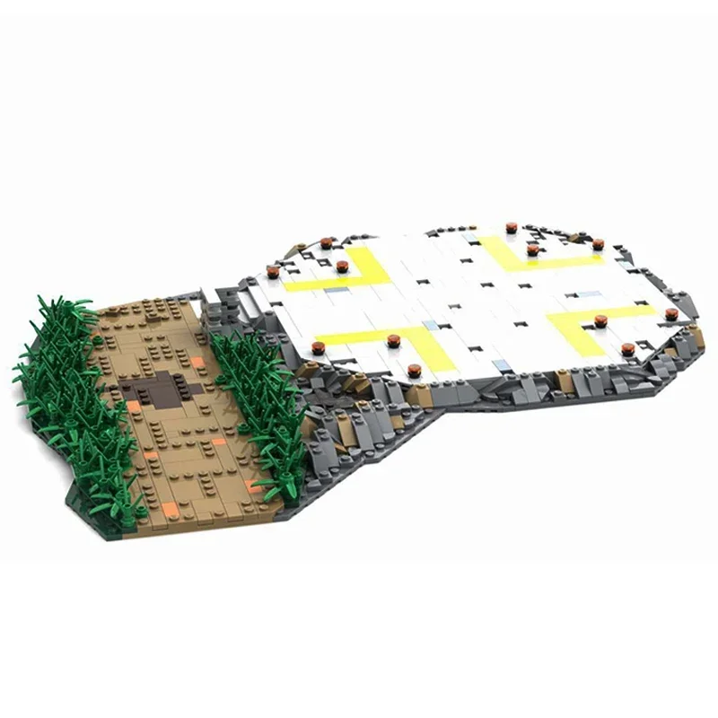 Конструктор Moc модель военного фильма вертолет посадочная площадка технология