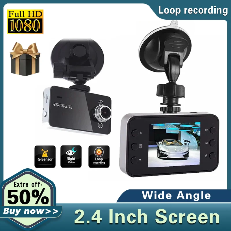 

2.4 Inch Dash Cam Car DVR Video Recorder Night Vision Auto Registrator Camcorder Looping Recording 1080P FHD Dashcam