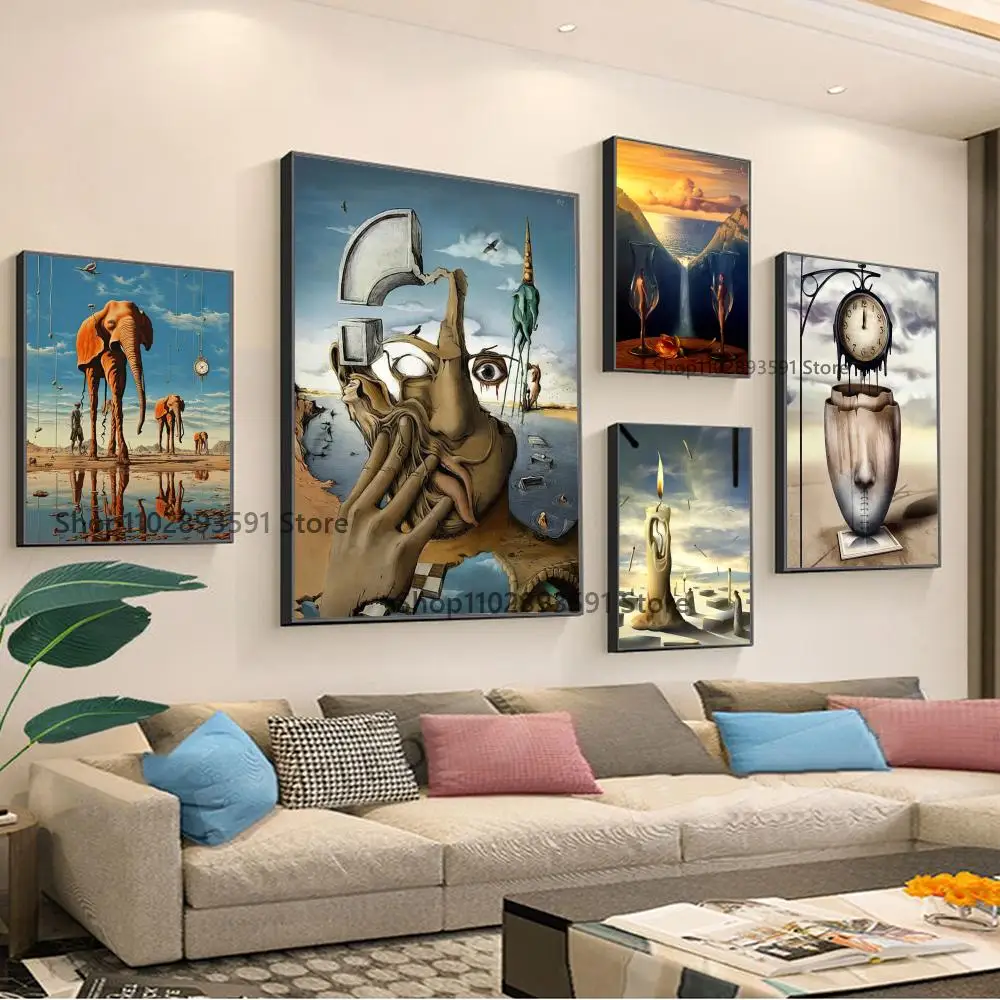 Картина-постер с сурреализмом от Сальвадора Дали печатная бумага для украшения