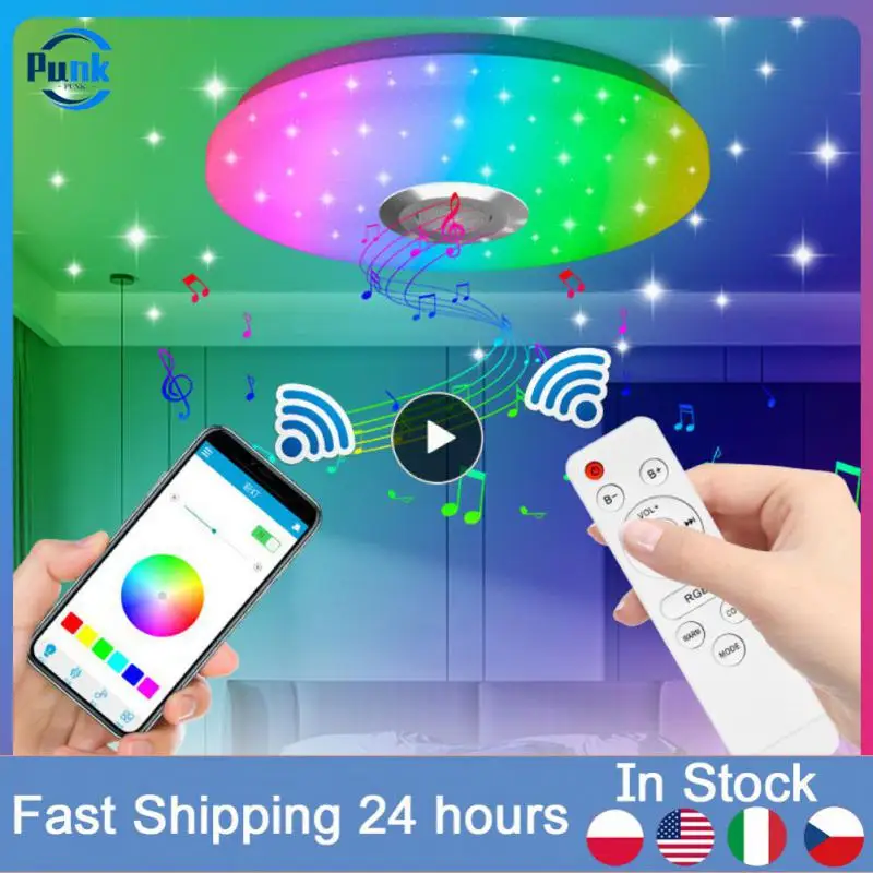 

High-quality Intelligent Control Ceiling Lamps App Control Luxury Atmospheric Lamp Rgb Stereo Sound Music Bedroom Lamp