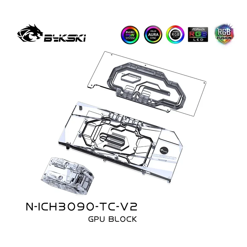 Водяной блок видеокарты Bykski для Inno3D ICHILL RTX 3080 3080ti 3090GPU активная задняя панель