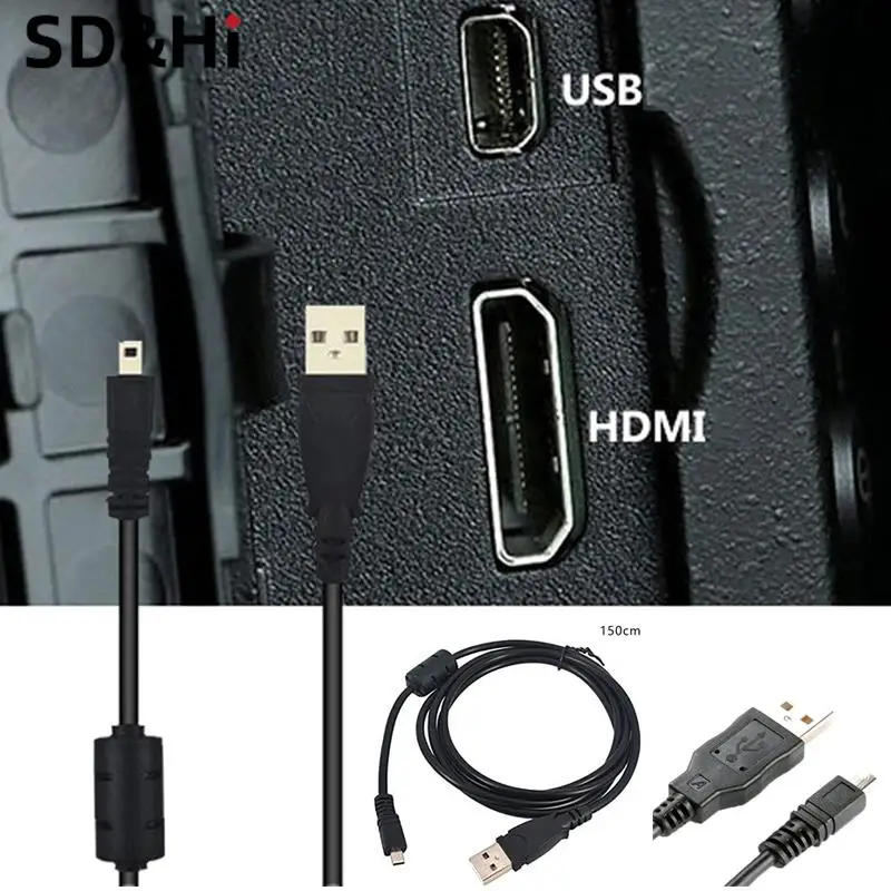 

Кабель для передачи данных 8pin 150 см с USB-разъемом для камеры, изображения и передачи данных, кабели для передачи данных для Nikon, Olympus, Pentax, Sony, ...