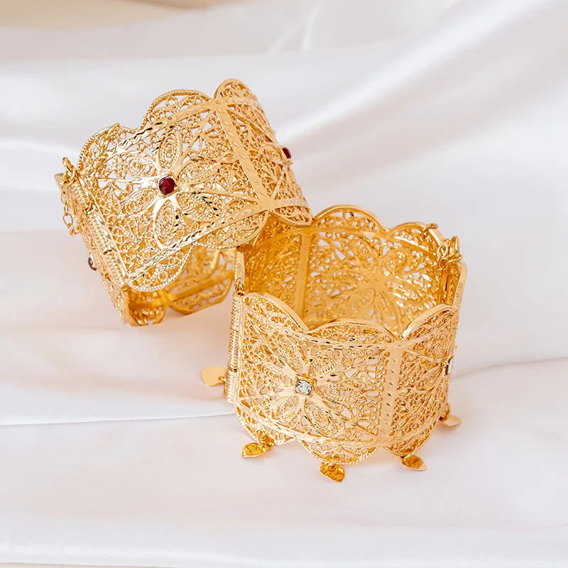 Браслет в арабском стиле с полыми цветами ювелирные изделия большого размера