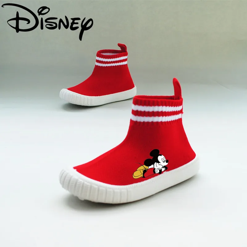 Disney children cartoon Mickey e non-slip soft bottom girl student fashion long boots casual sports shoes breathable fashion images - 6