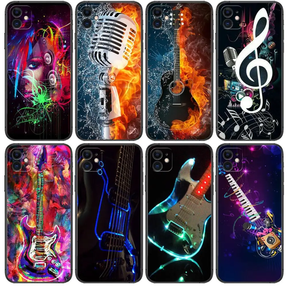 

HD-Capa Instrument Guitar Phone Cases For iphone 13 Pro Max case 12 11 Pro Max 8 PLUS 7PLUS 6S XR X XS 6 mini se mobile cell