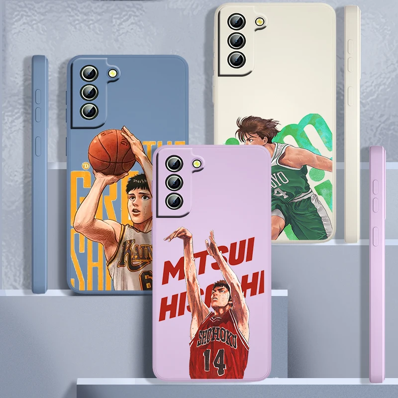 

Anime slam dunk shooting action For Samsung Galaxy S22 S21 S20 FE S10 Note 20 10 Ultra Lite Plus Liquid Rope Phone Case Capa