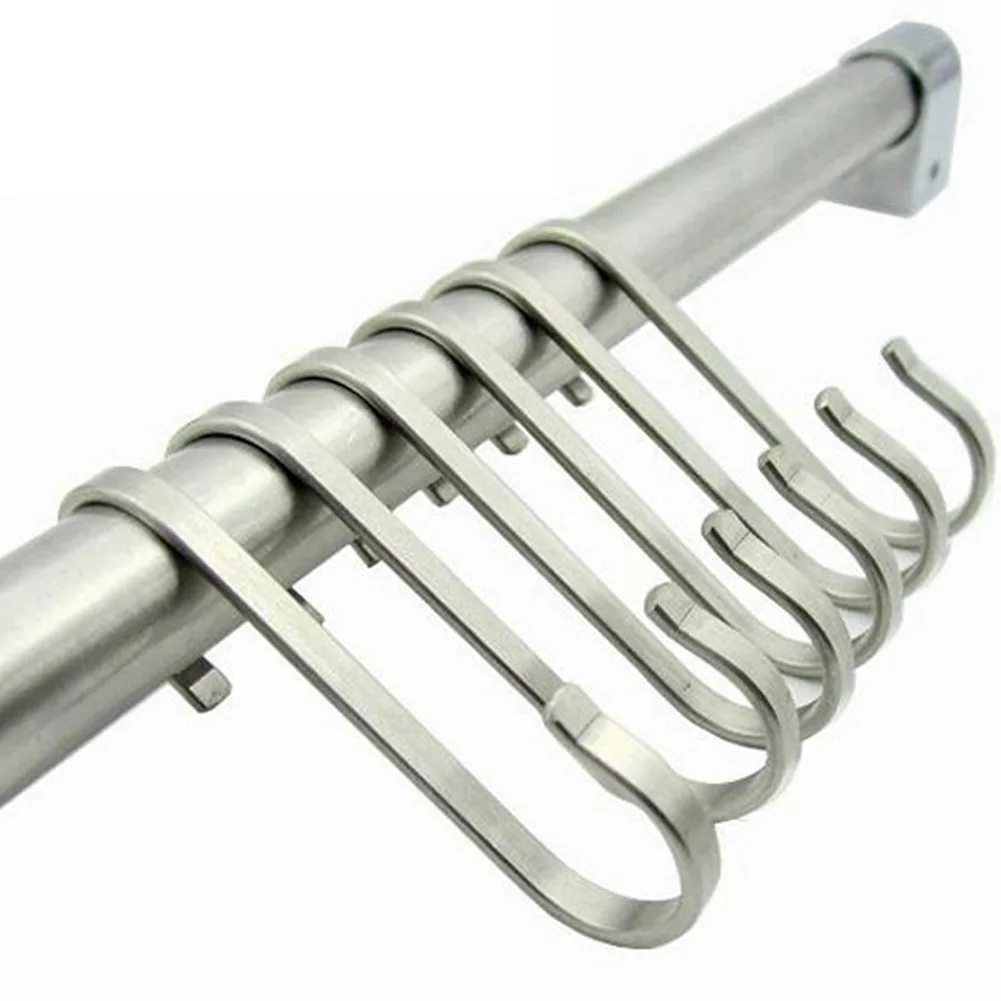 

6pcs/set Organizing Multipurpose Rack Clothes Cup Holder S Shaped Hanger Utensils Hanging Closets Hooks Stainless Steel