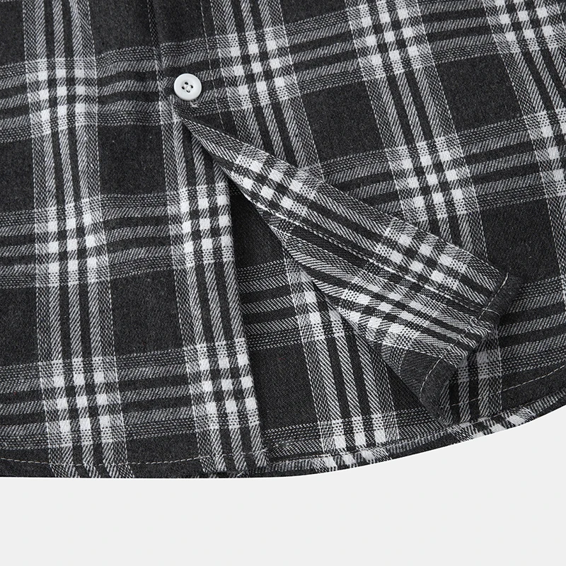 Parklees Casual Hooded Plaid Shirts for Men 2023 Brand New Long Sleeve Cotton Tops High Quality Drawstring Checked Shirt Jacket