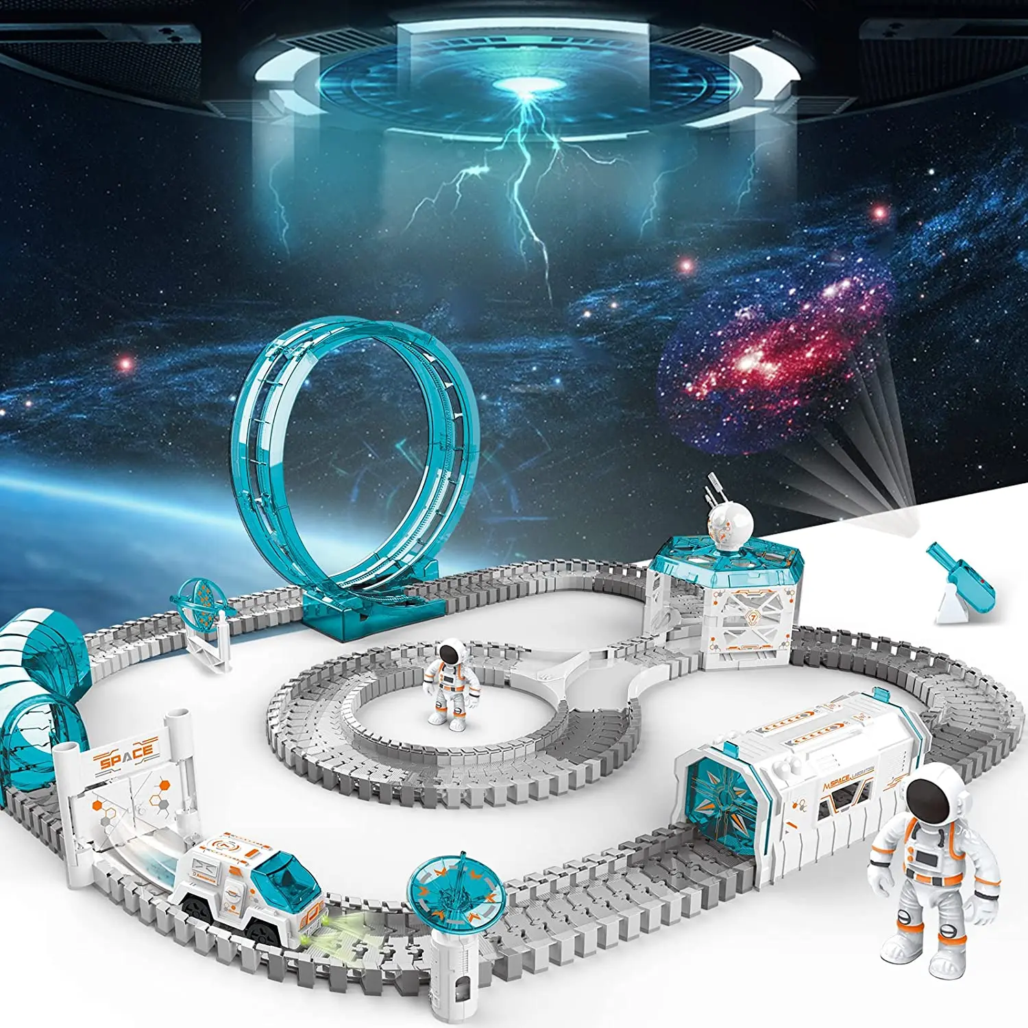 

Space Toys Train Sets for Kids 1 Toy Car and 2 Astronaut Minifigures Best Birthday Gifts for 3+ Boy Girl