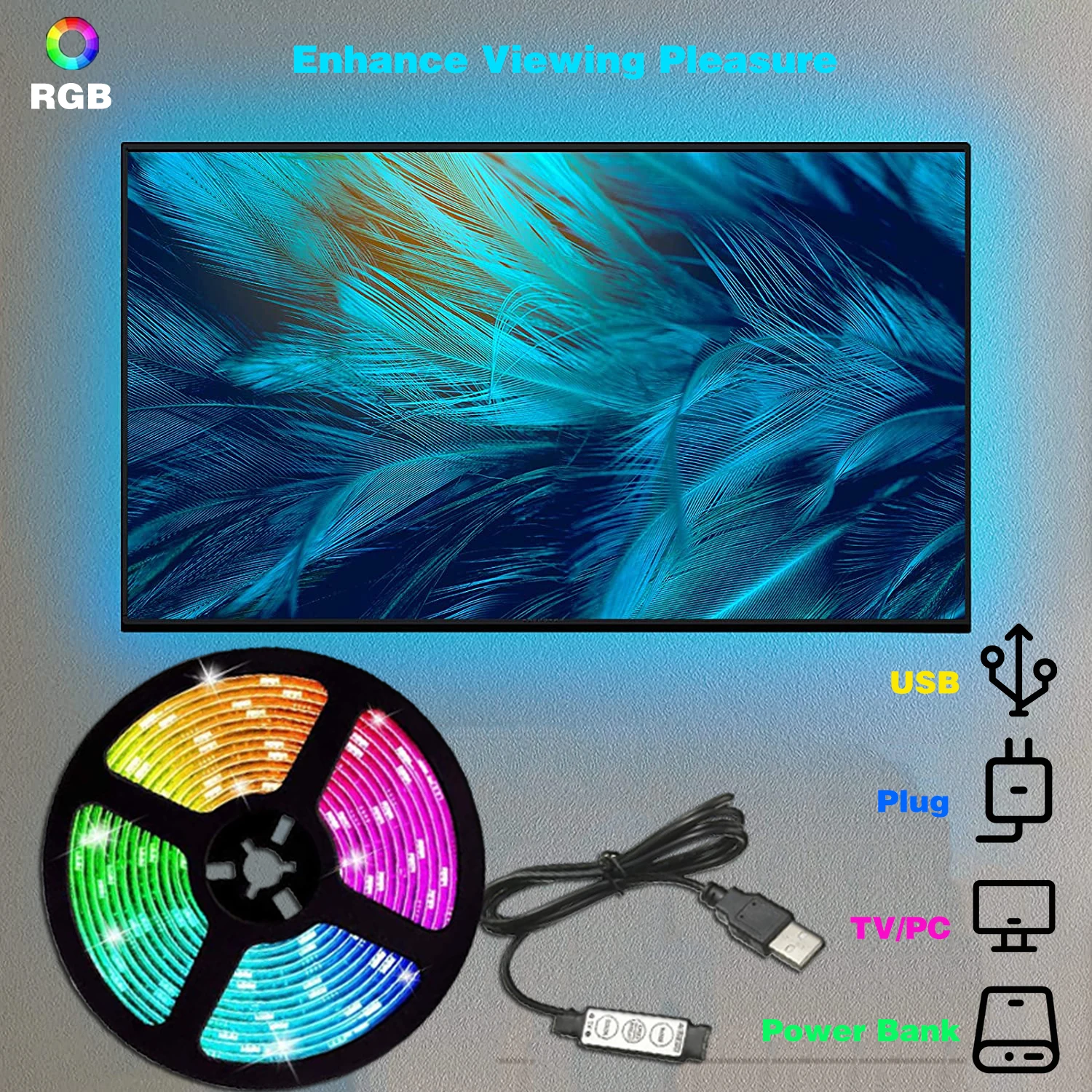 Tv Подсветка декор в комнату телевидение профиль для светодиодов 5050/2835 RGB