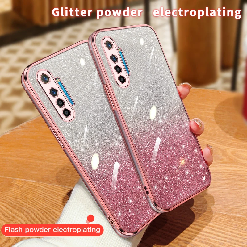 Задняя крышка телефона для Oppo K5 Роскошный Блестящий Мягкий силиконовый чехол Realme