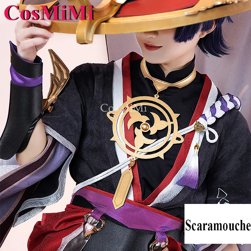 CosMiMi Scaramouche Косплей Игра Genshin Impact Костюм Красивая Мода Боевая Униформа