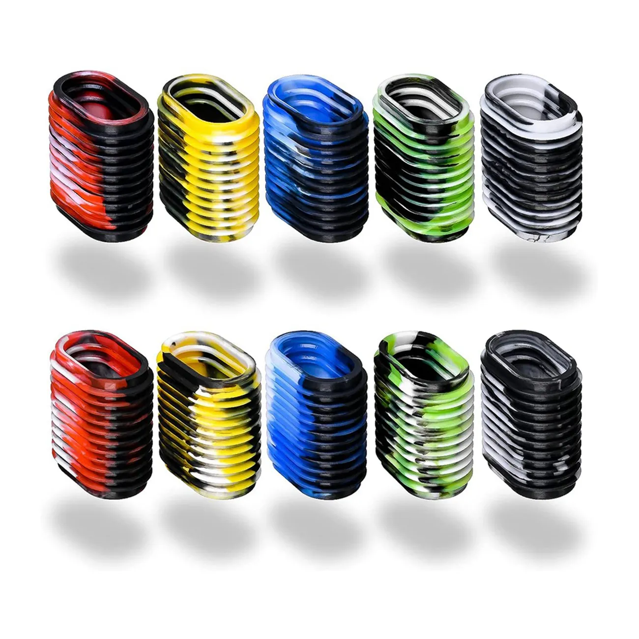 

10Pcs Rubber Fishing Reel Handle Grip Cover Non-Slip Baitcaster Knob Sleeve 5 Pairs in Pack for Casting,5 Mix Colors