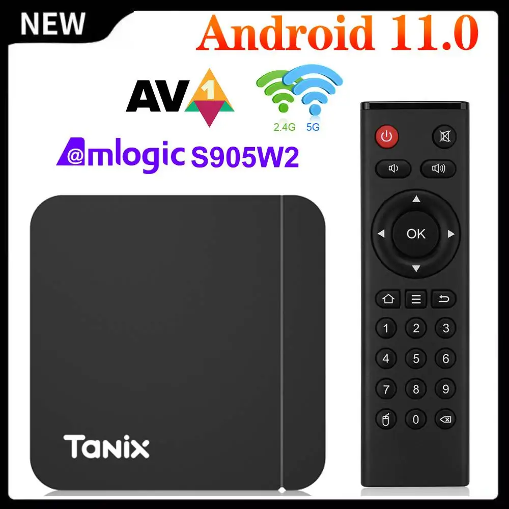  Smart TV Box Android 11 Tanix W2 Amlogic S905W2 Android 11.0 Media Player H.265 AV1 Dual Wifi HDR 10+  2GB16GB Set Top Box 