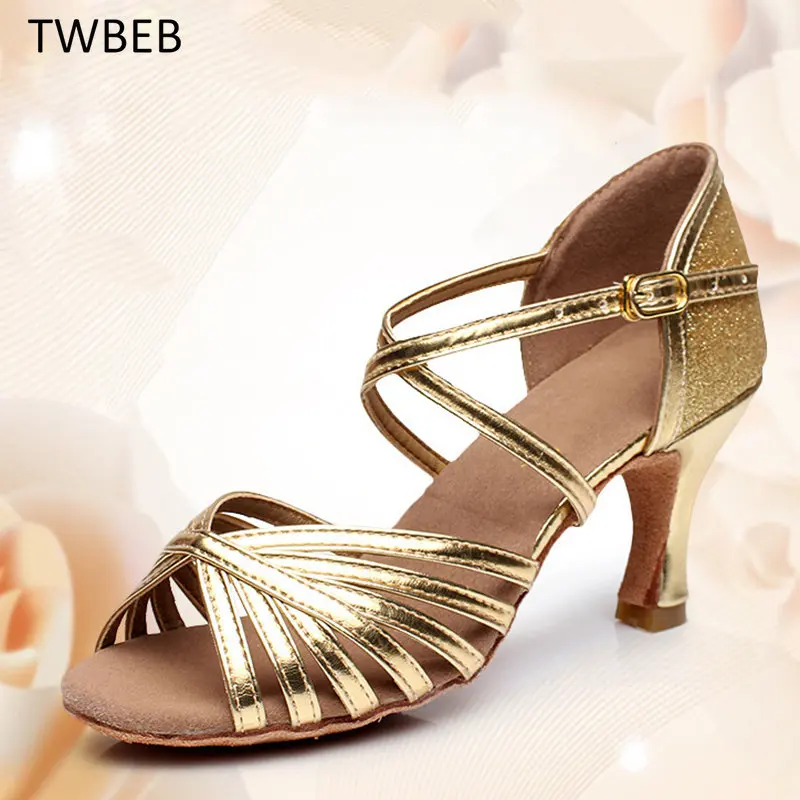 

Women's High Heel Latin Dance Shoes Ladies Ballroom Soft Bottom Dance Shoes 5CM/7CM Tango Salsa Dance Shoes