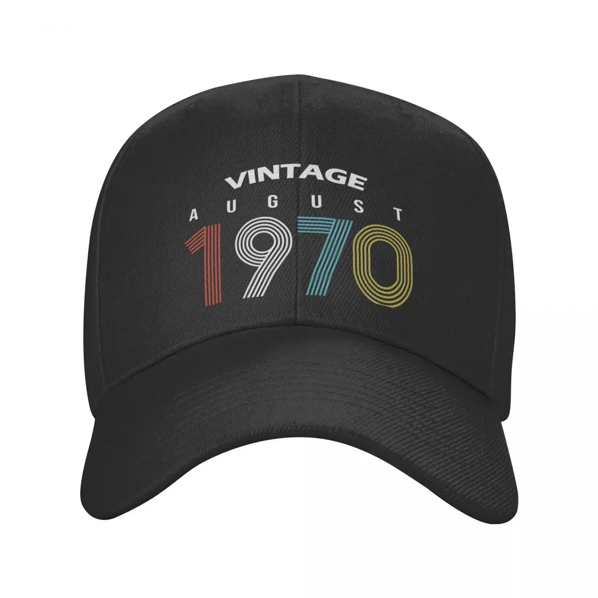 

New Punk Unisex Vintage 1970 August Baseball Cap Adult 52th Birthday Gift Adjustable Dad Hat Men Women Protection Snapback Caps