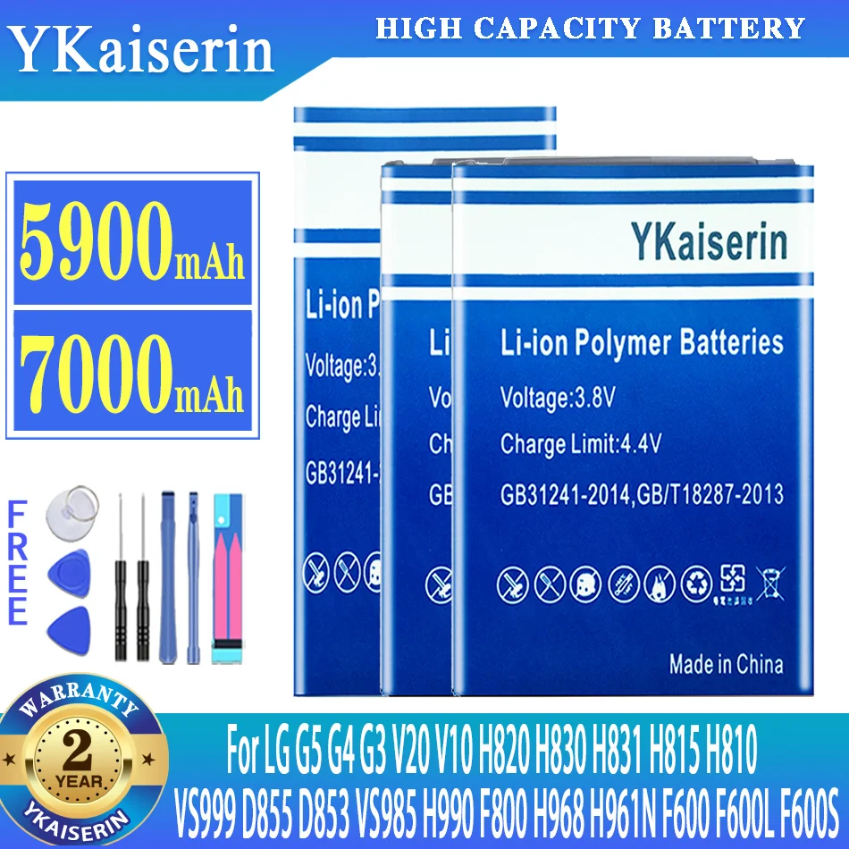 

YKaiserin Battery For LG G5 G4 G3 V20 V10 H820 H830 H831 H815 H810 VS999 D855 D853 VS985 H990 F800 H968 H961N F600 F600L F600S