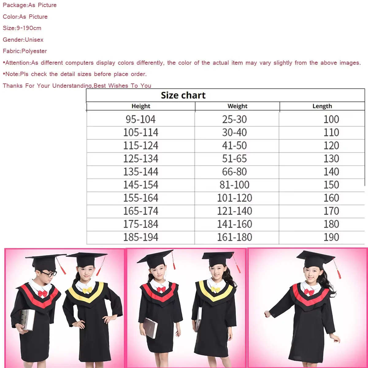 Фото Kid Graduation Gown Bachelor Costume Primary Children's Day Performance  Dr. Clothing Graduated Bachelor Suits Dr. Cap Photogra №3