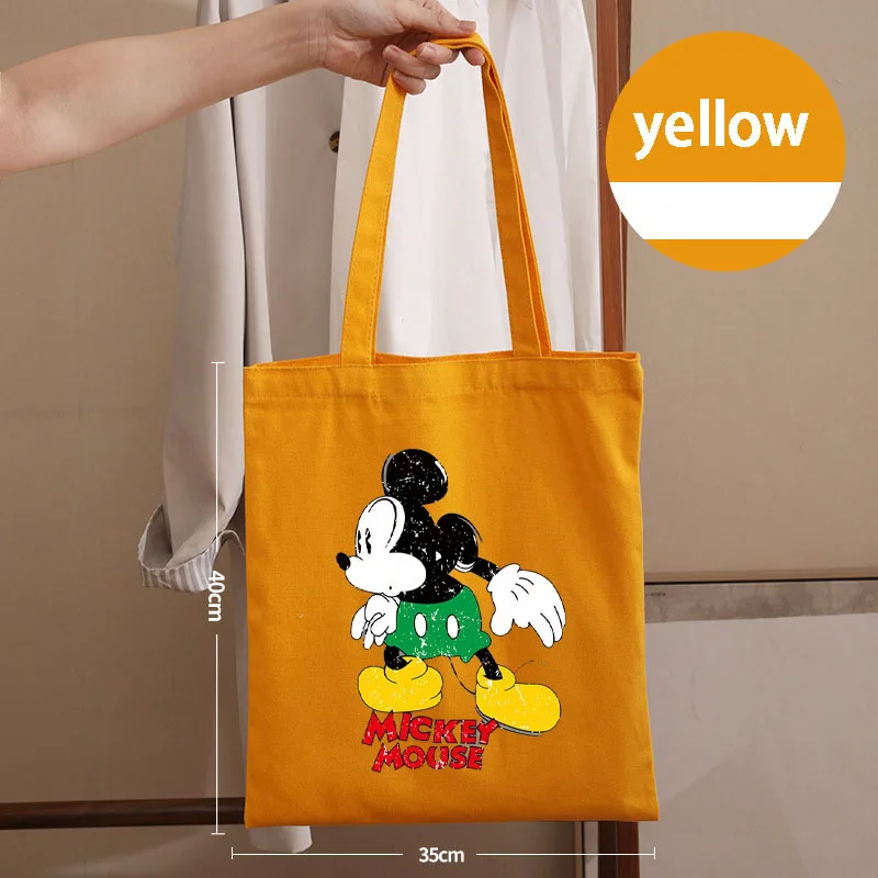 Фото Холщовая сумка Disney Anime Macaron Colors с Микки Маусом, многофункциональная сумка для хранения для девочек, для телефона, чашки, зонта, для поездок на работу №3