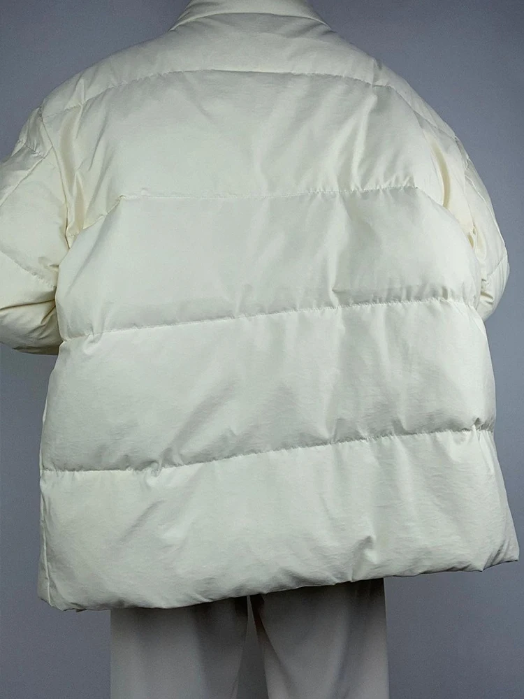 WannaThis Bandage Puffer Jacket Women 2022 Fashion Solid Pullover Casual Autumn Winter Warm Jacket Cotton Streetwear Down Coats