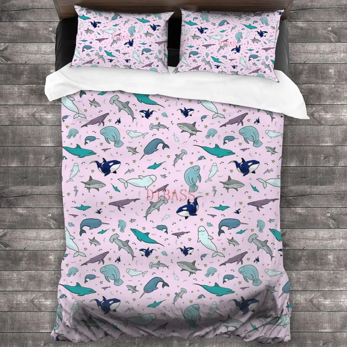 

Ocean In Pink, мягкая искусственная кожа с 2 наволочками, пододеяльник с застежкой-молнией, пододеяльник большого размера