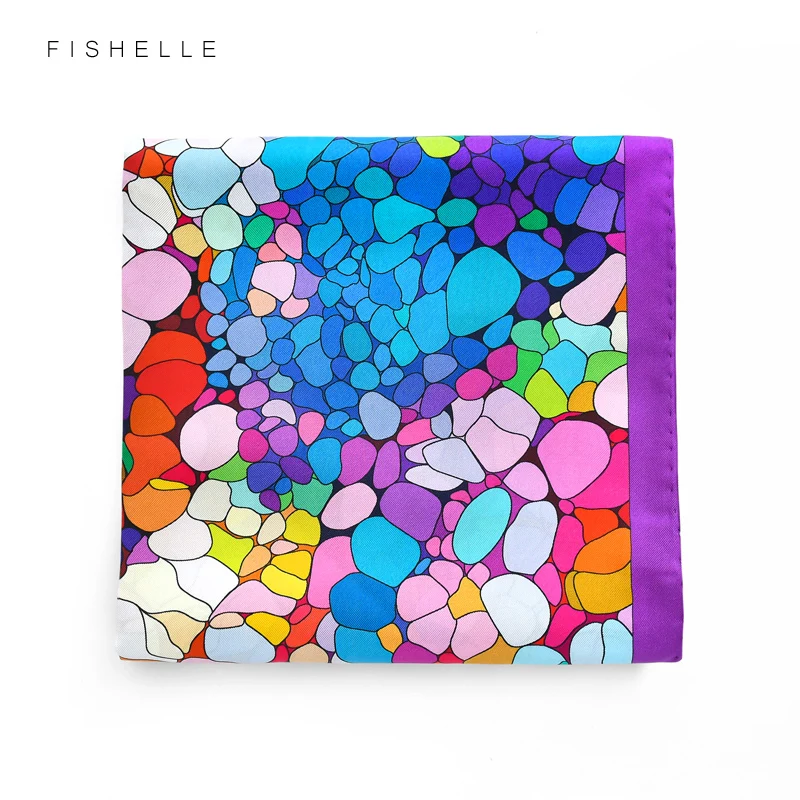 Женский саржевый шарф из натурального фиолетового шелка Элегантный мягкий