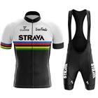Трикотажный комплект для велоспорта STRAVA, одежда для команды на лето 2022, костюм для шоссейного велосипеда, велосипедная одежда, шорты с нагрудником, одежда для горного велосипеда