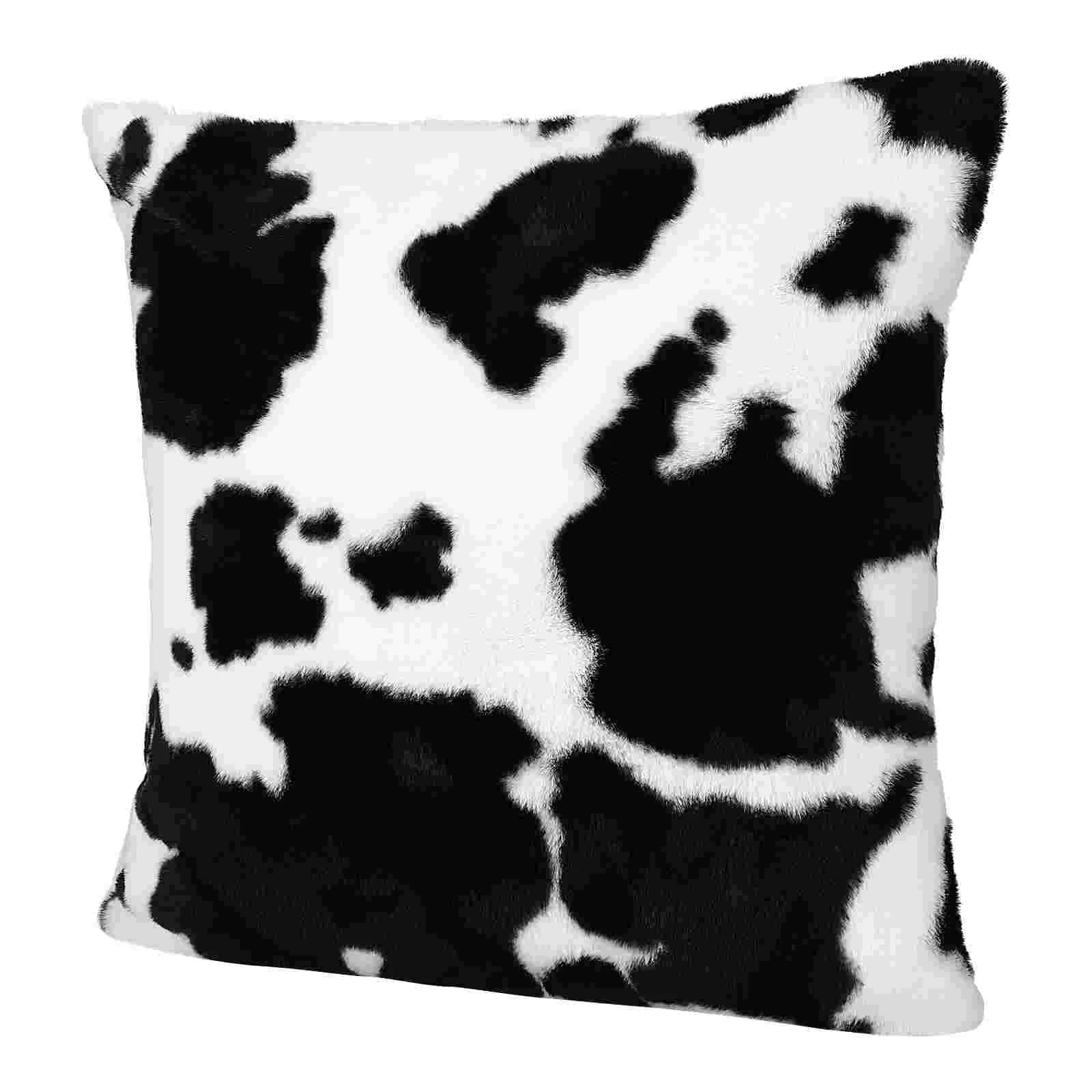 

Pillow Cover Covers Throw Cushion Case Pillowcase Plush Square Decorative Pillows Cow Print Sofa18X18Accent Room Living Pattern