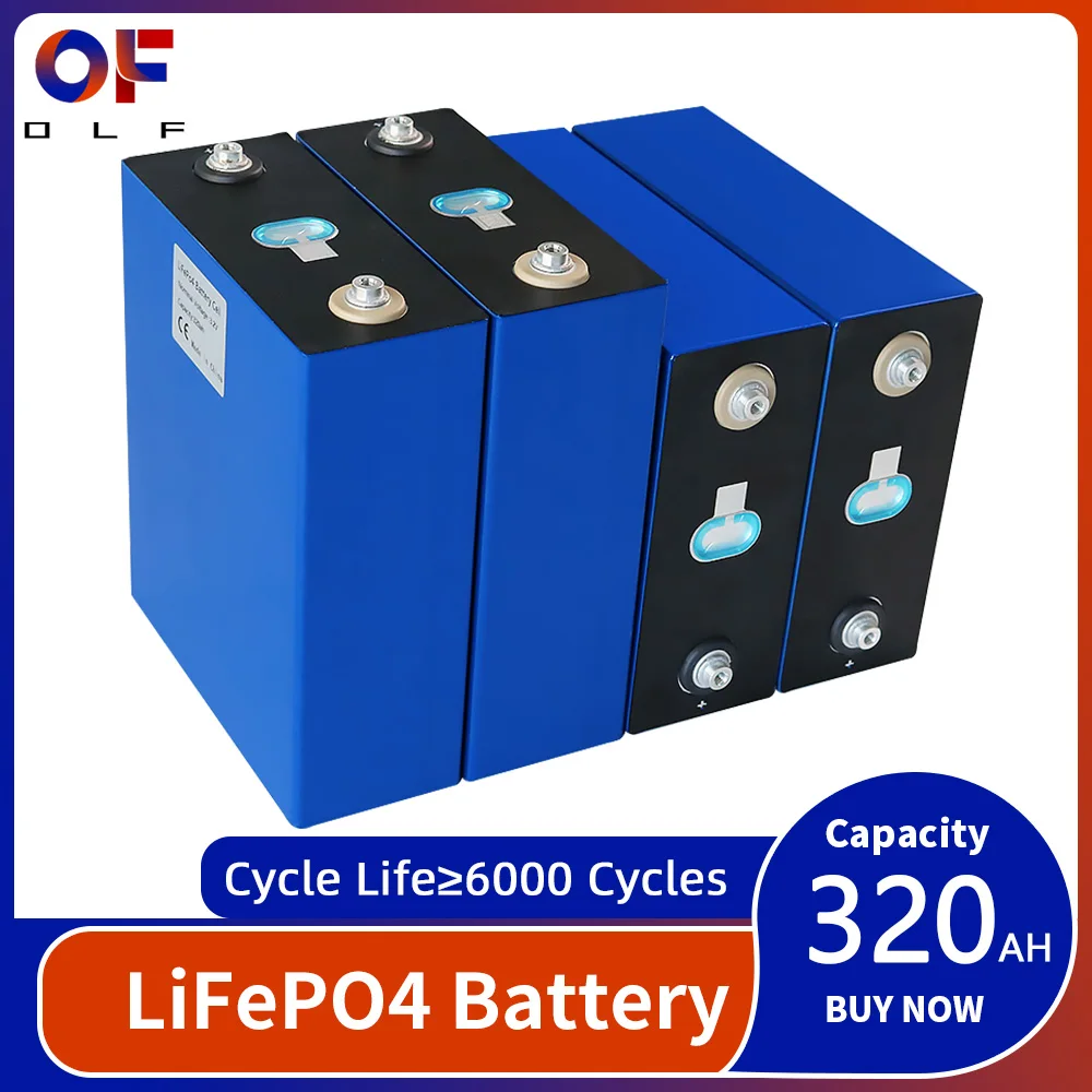 Batería Lifepo4 de 3,2 V, 320ah, 310Ah, bricolaje, 12V, 24V, 48V, sistema de ahorro de energía Solar, batería de inversor recargable fuera de la red para barco