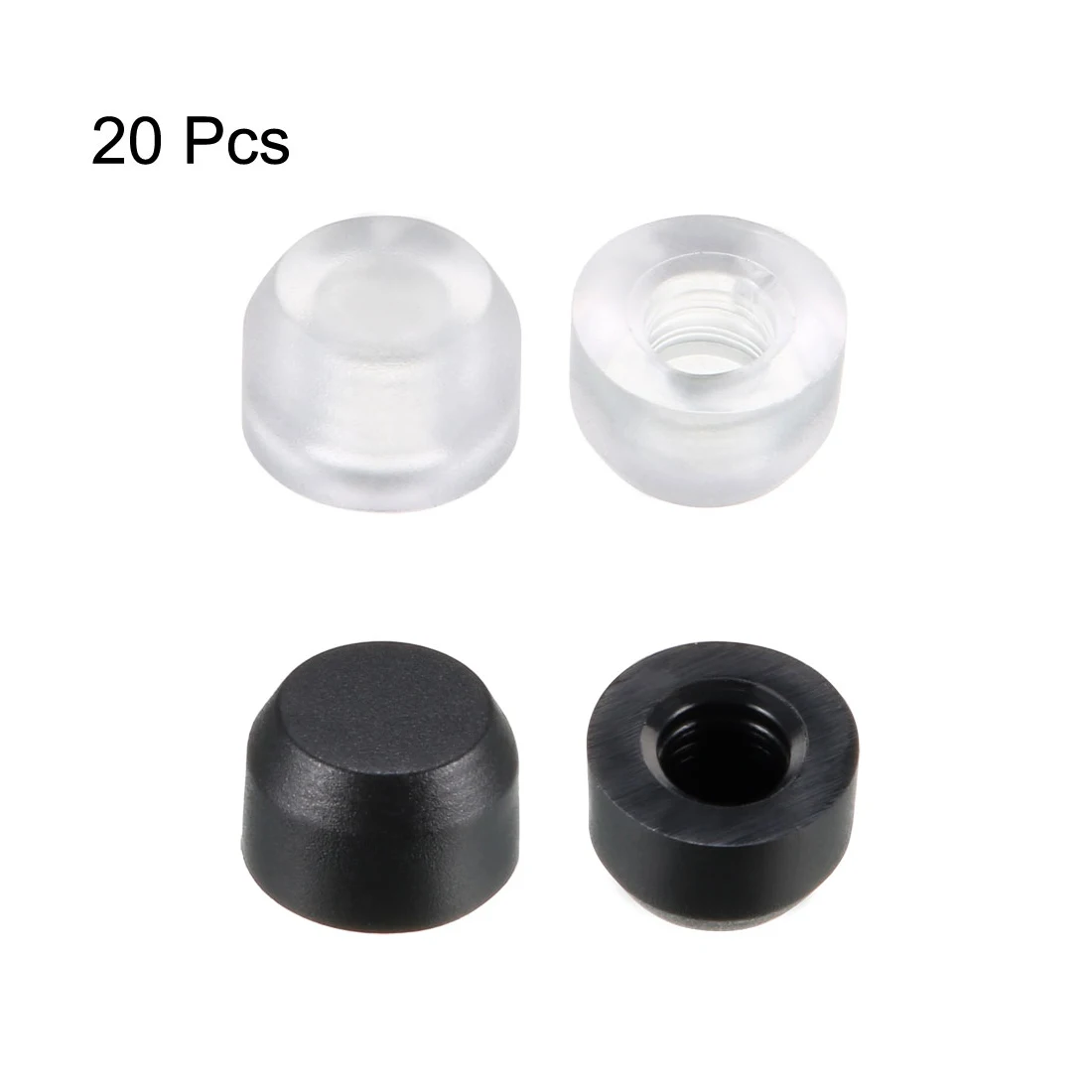 

20pcs 6*4mm Transparent/Black Round Button Cap 3mm Hole Dia Silica-gel Pushbutton Tactile Switch Cap for 6*6mm Tactile Switches