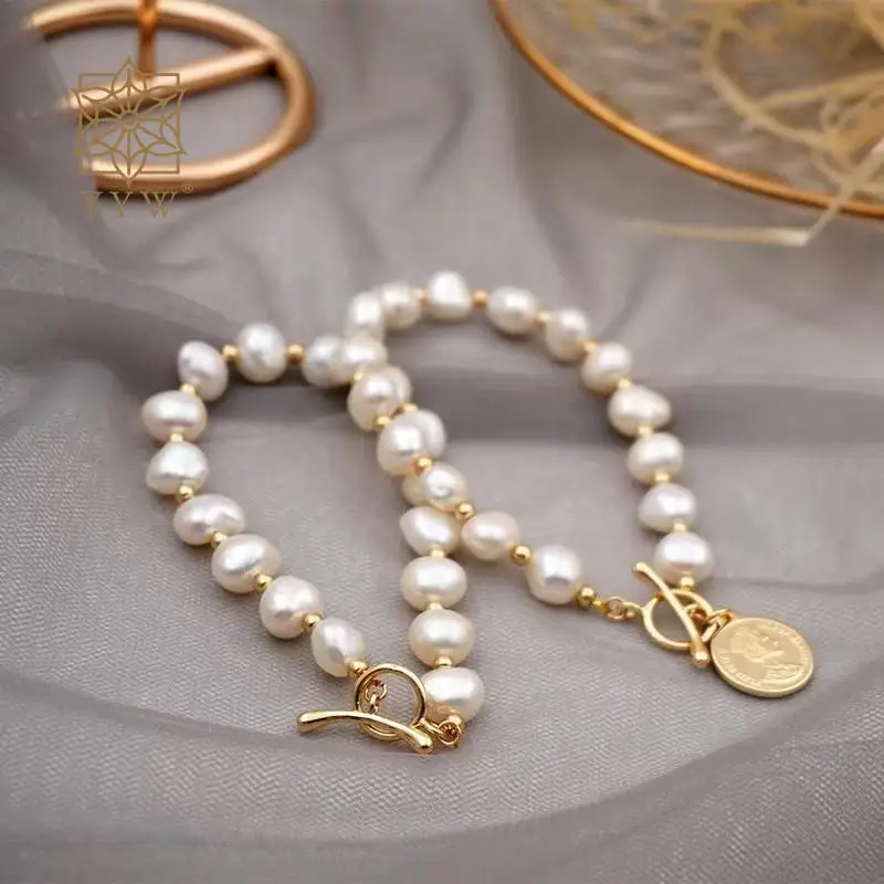 

Freshwater Cultured Pearl Bracelet 18cm Copper Alloy Pendant Wrist Chain For Women Wedding Engagement Fashion Charm Jewelry