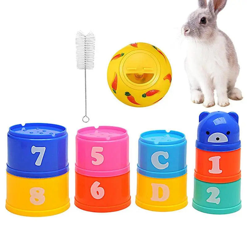 

Rabbit Stacking Cup Stack Up Cups Toy For Bunnies Stackable Bunny Nesting Toy Rabbit Foraging Toy For Guinea Pigs Hedgehogs