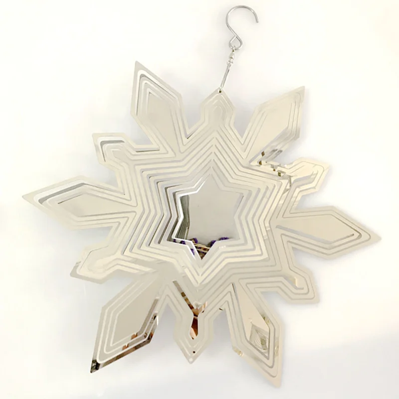 

Stainless steel Christmas theme snowflake wind to wind bell pendant platform with large quantity of goods