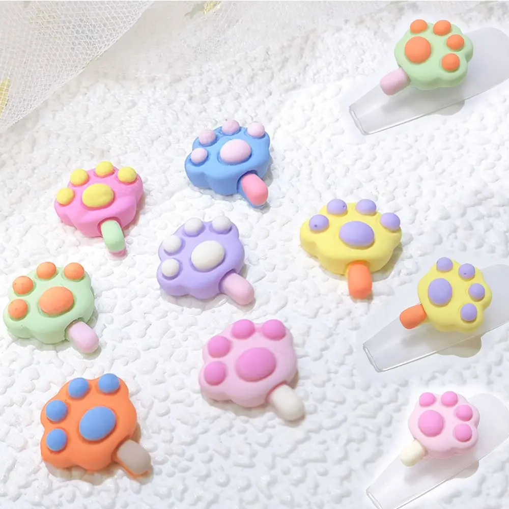 

Cat Claw Nail Art Rhinestones Ornaments Kawaii Cartoon 3D Candy Color Resin Acrylic DIY Phone Case Hair Rope Crafts Accessories
