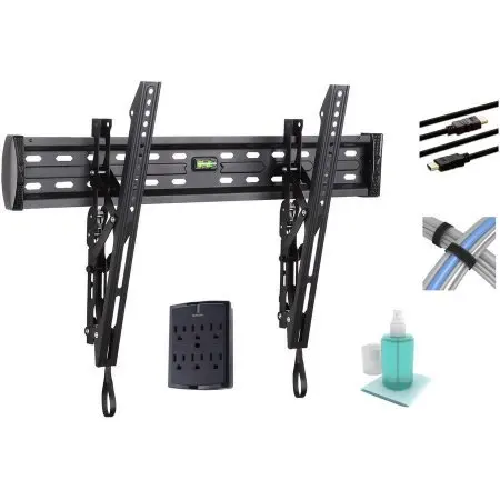

2023 tv stand Tilting TV Mount for 32-70" TVs with Bonus Surge Protector HDMI Cables Cable Ties and Cleaning Kit