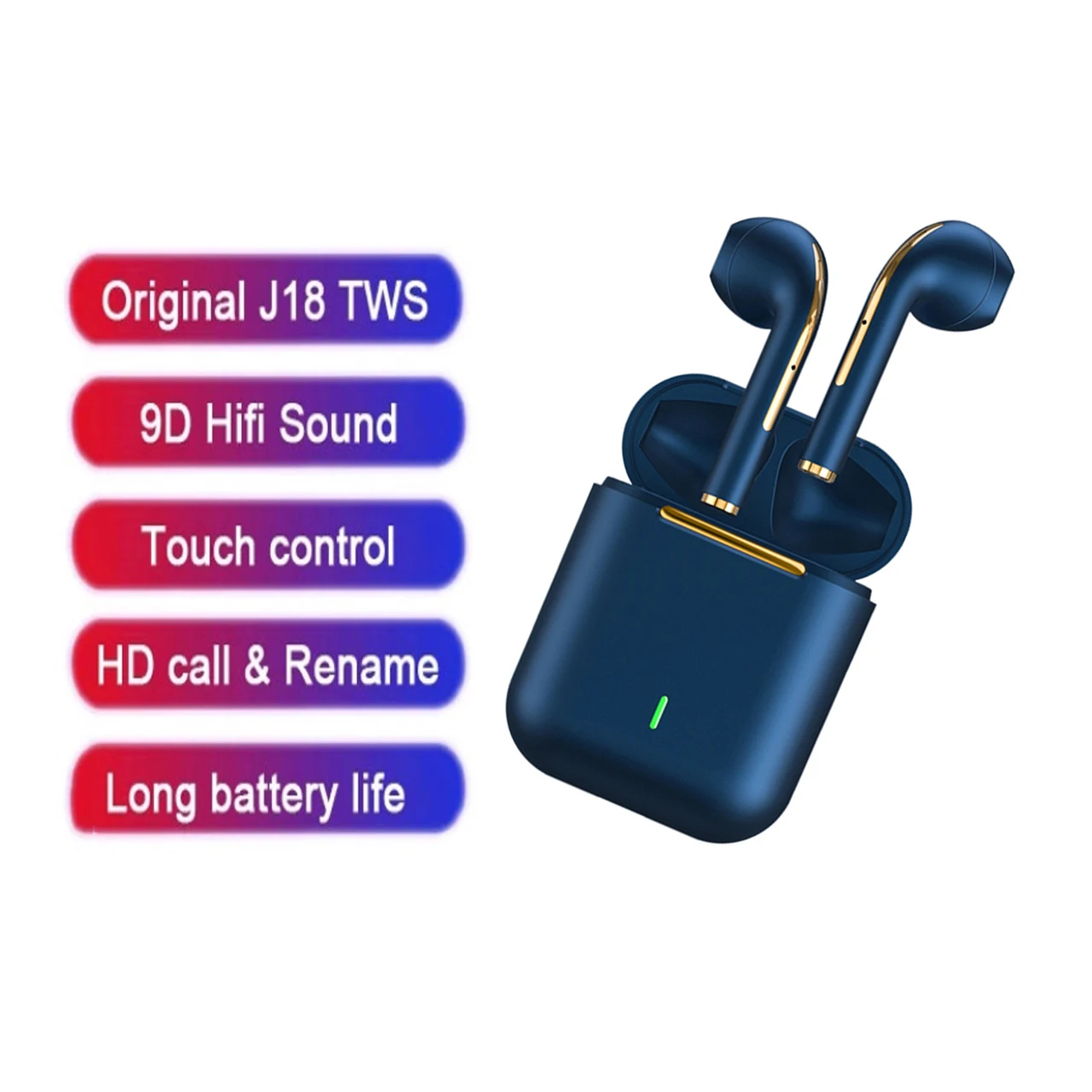 

Беспроводные наушники J18 TWS Bluetooth Ture спортивные наушники HiFI стерео игровая Водонепроницаемая гарнитура с микрофоном