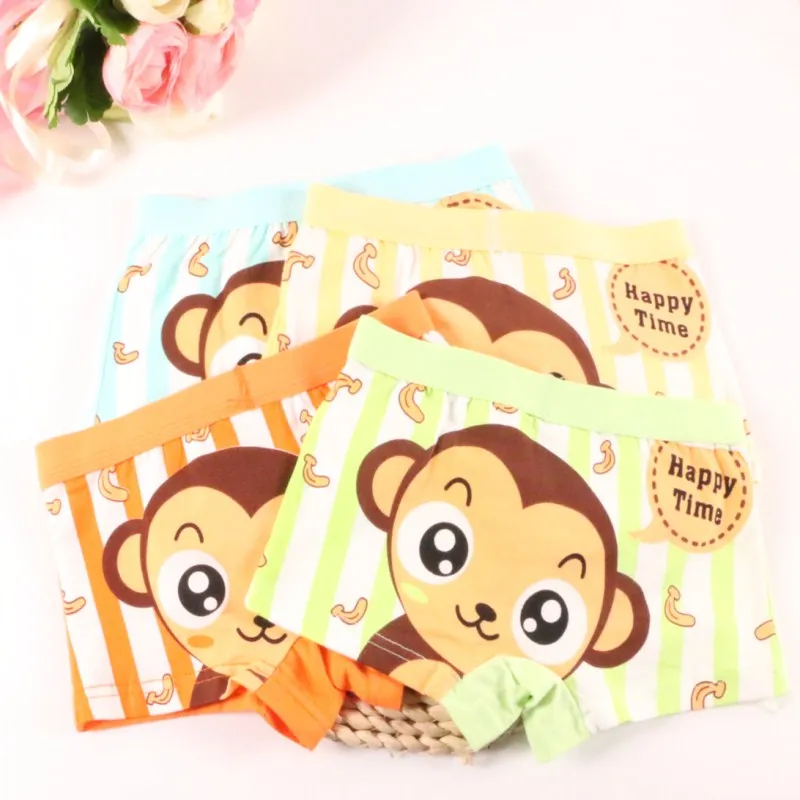 4 шт./лот трусы-боксеры для мальчиков детское нижнее белье детские трусики с