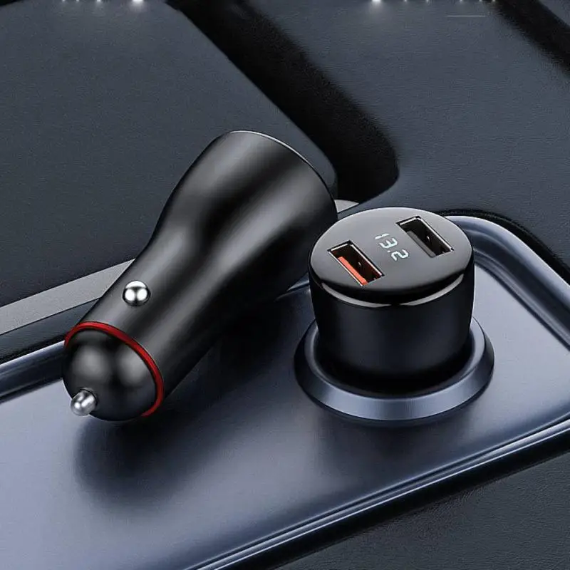 

QC3.0 Car Charger Dual USB with Digital Display 65W/40W Fast Charging Phone Charger Multi-function Cigarette Lighter Socket