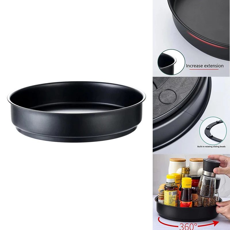 

360 Rotating Tray Kitchen Storage Container Spice Jar Snack Cosmetic Stainless Steel Tray Condiment Storage Box