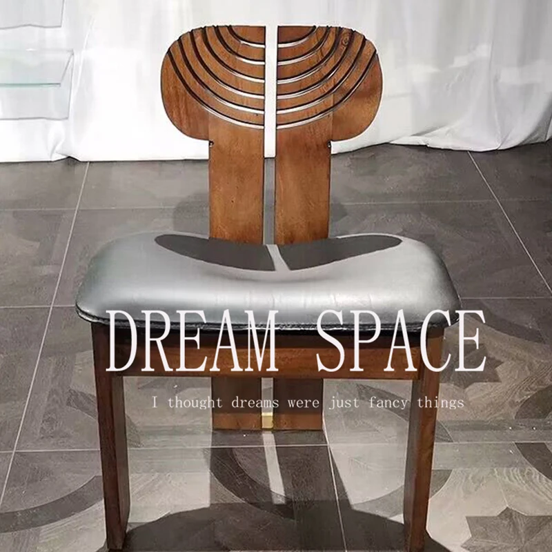 

Vintage Throne Dining Chairs Nordic Modern Luxury Wooden Dining Chairs Ergonomic Leather Accent Outdoor Stoel Home Furniture