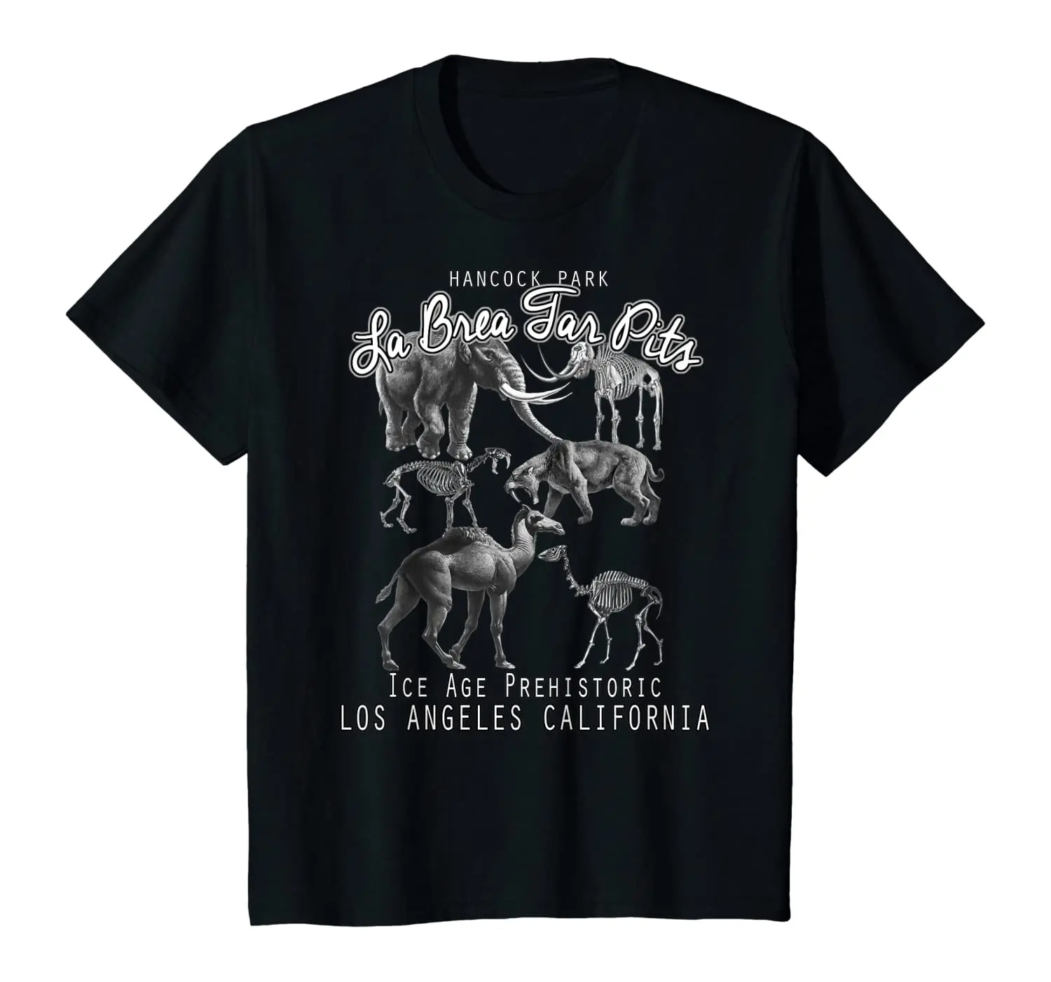 

La Brea Tar Pits. Los Angeles National Landmark Souvenir T Shirt. Short Sleeve 100% Cotton Casual T-shirts Loose Top Size S-3XL