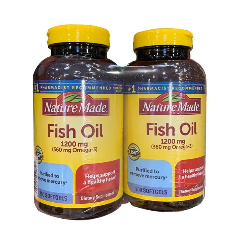 

Fish Oil 1200 mg 360 mg Omega-3 Support A Healthy Heart 200 Softgels*2 bottle