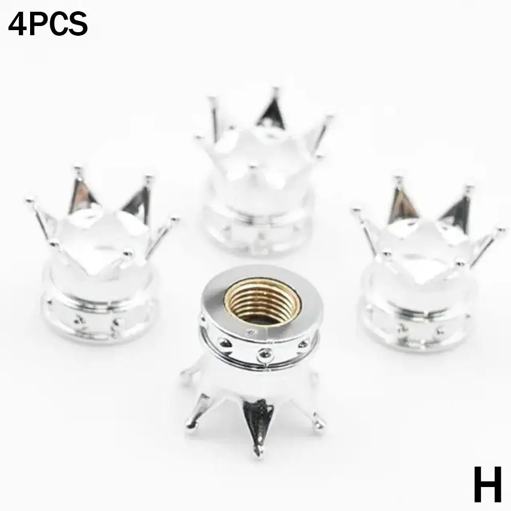 

Универсальная Корона, 4 шт., колпачки для клапанов колес автомобиля, обод, колпачки для штока, Airdust для автомобильных аксессуаров, украшения для мотоциклов