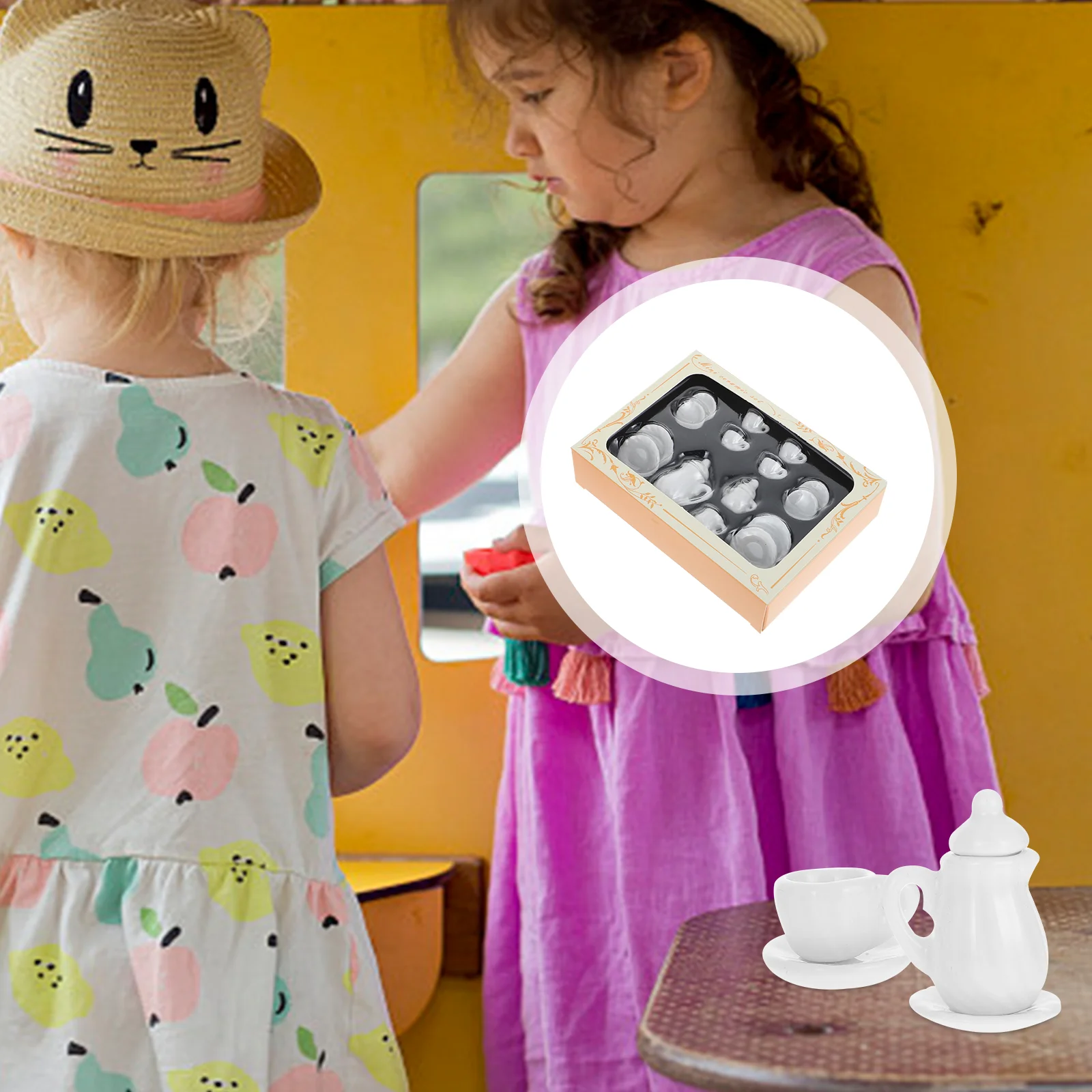 

Tea Set Miniminiature Ceramic Cups Playminiatures Craftcoffee Kitchen Ware Pretend House Porcelain Sets Tiny Dish Accessories