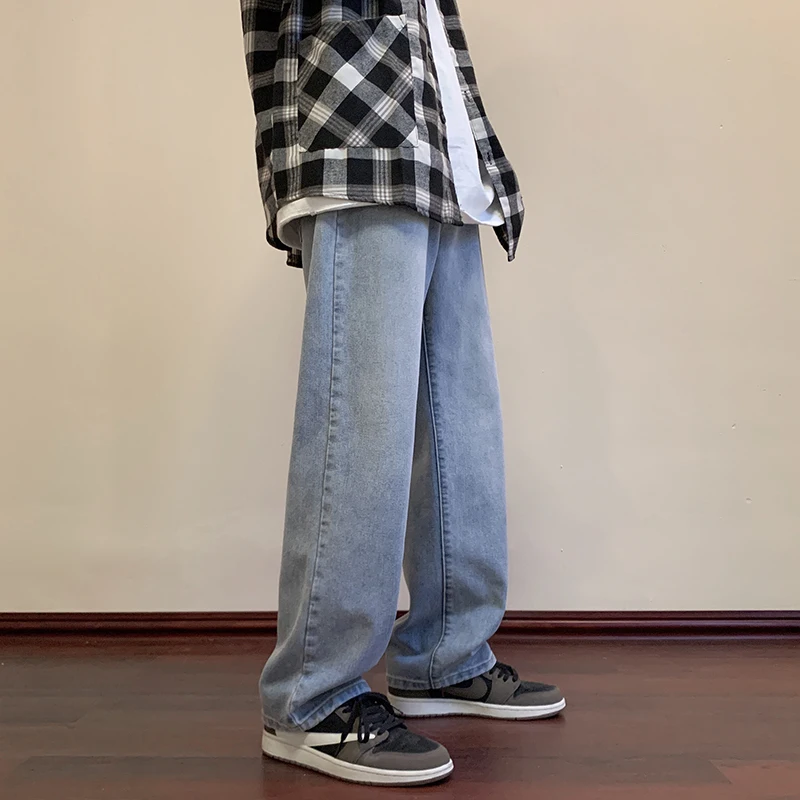 4 Colors Baggy Jeans Men Fashion Retro Straight Jeans Men Casual Streetwear Hip Hop Loose Denim Pants Mens Trousers S-2XL