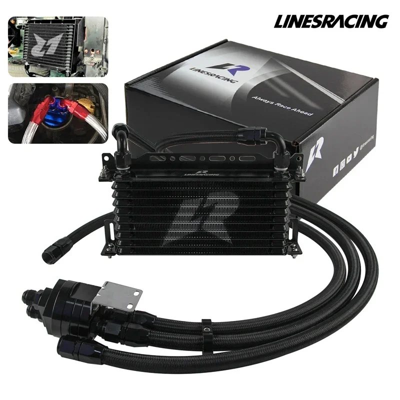 Универсальный Масляный охладитель AN10 10 рядов черного цвета с кронштейном и