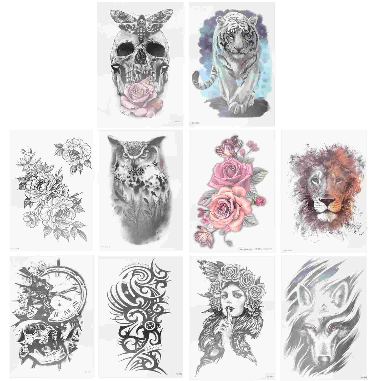 

10 шт., водонепроницаемые наклейки для татуировки на руку